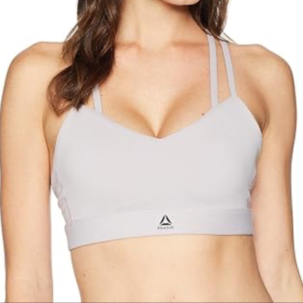Reebok Women's Soft Pink Padded Sports Bra